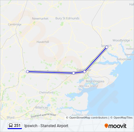 Bus 251 Route Map 251 Route: Schedules, Stops & Maps - Ipswich (Updated)