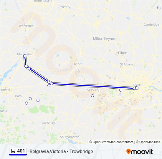 401 bus Line Map