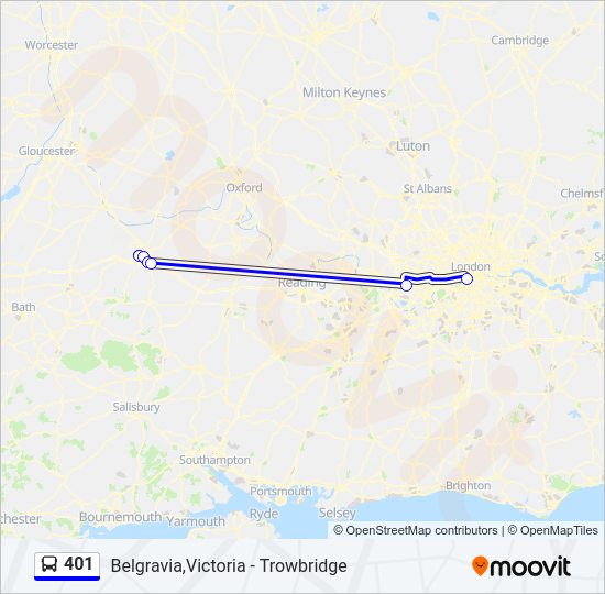 401 Bus Line Map