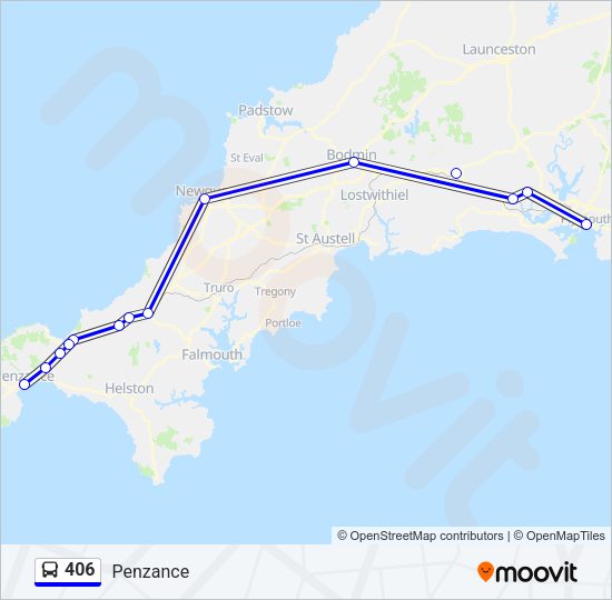 406 Bus Line Map
