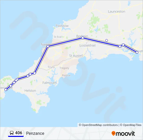 406 Bus Line Map