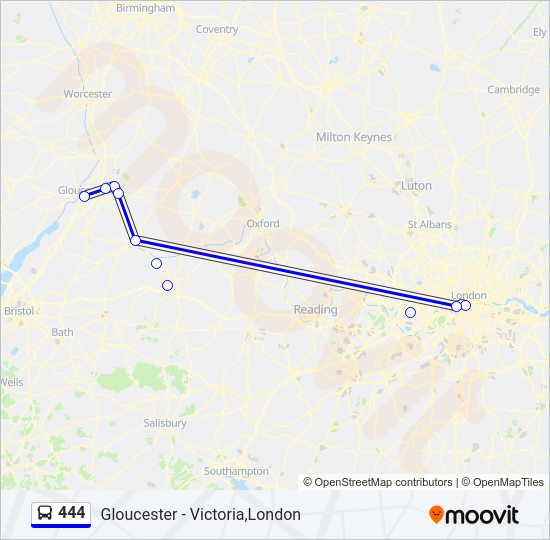 444 bus Line Map