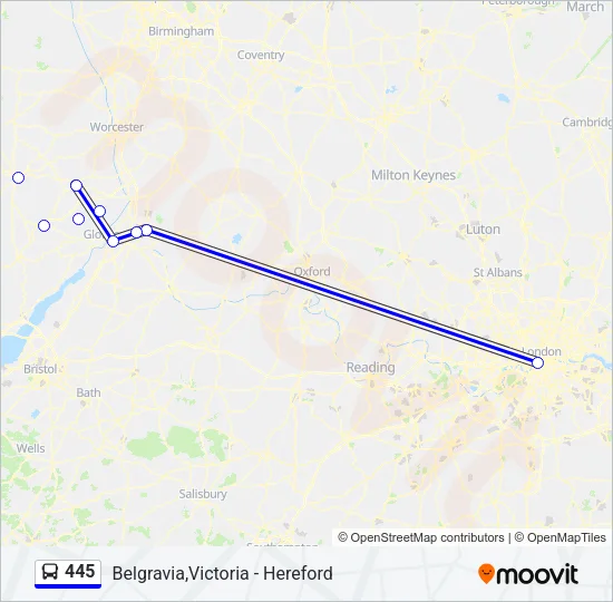 445 Bus Line Map