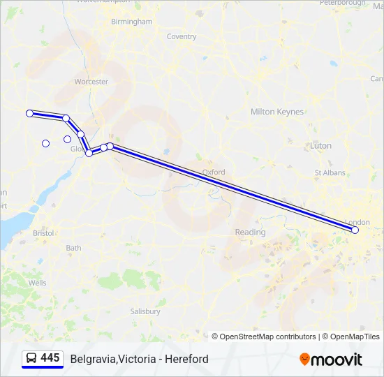445 Bus Line Map