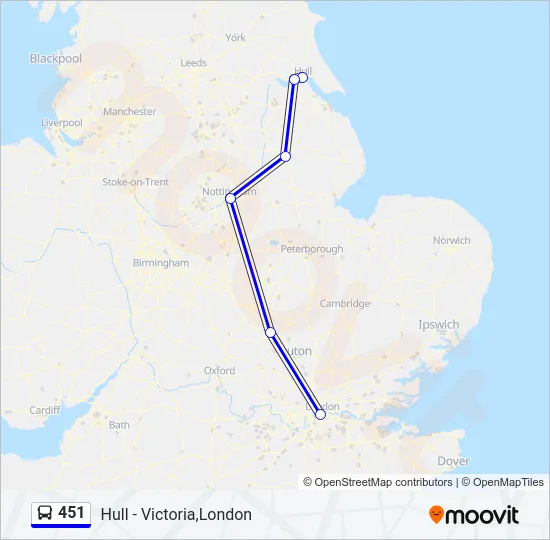 451 Bus Line Map