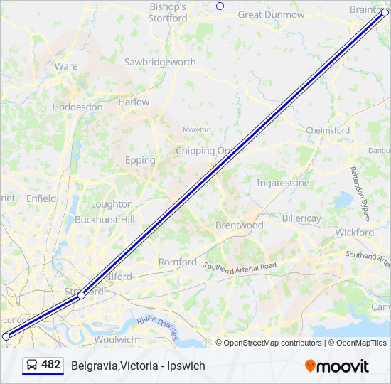 london victoria to ipswich coach