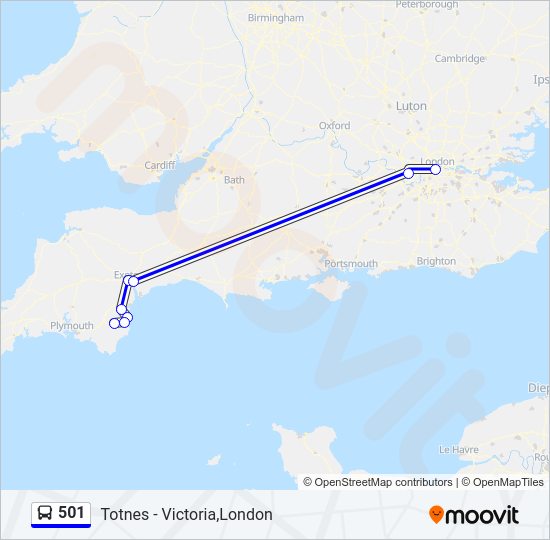 501 Bus Line Map