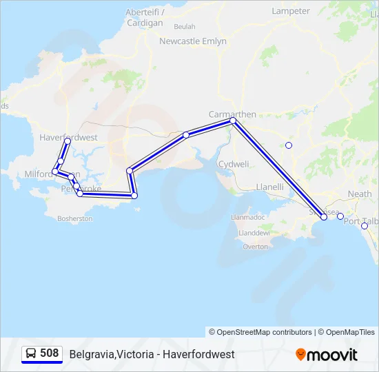 508 Bus Line Map