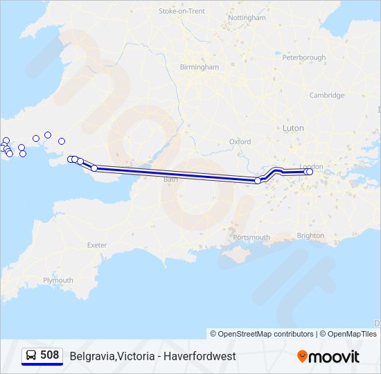 508 Bus Line Map
