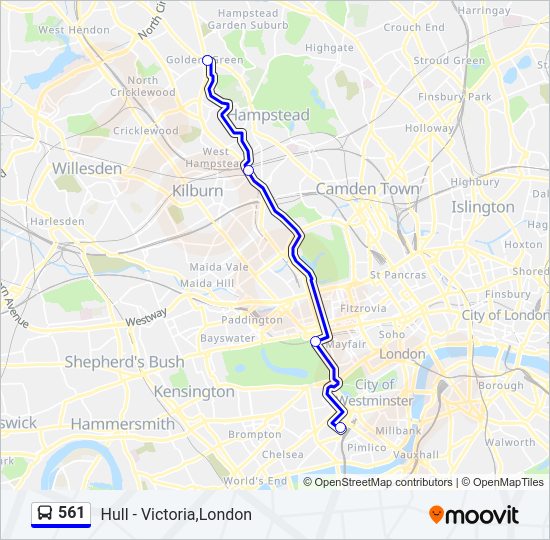 561 Bus Line Map