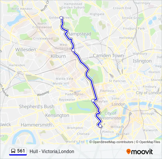 561 Bus Line Map