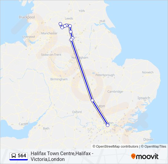 564 Bus Line Map