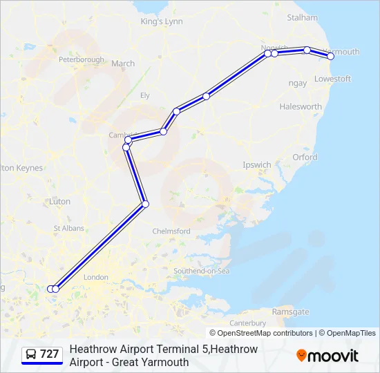 727 Bus Line Map