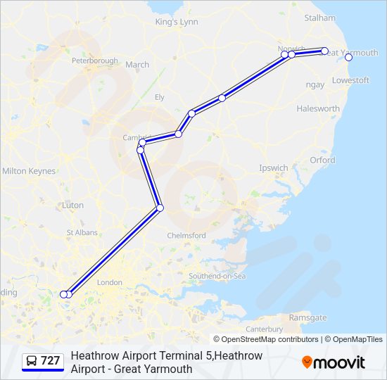 727 Bus Line Map