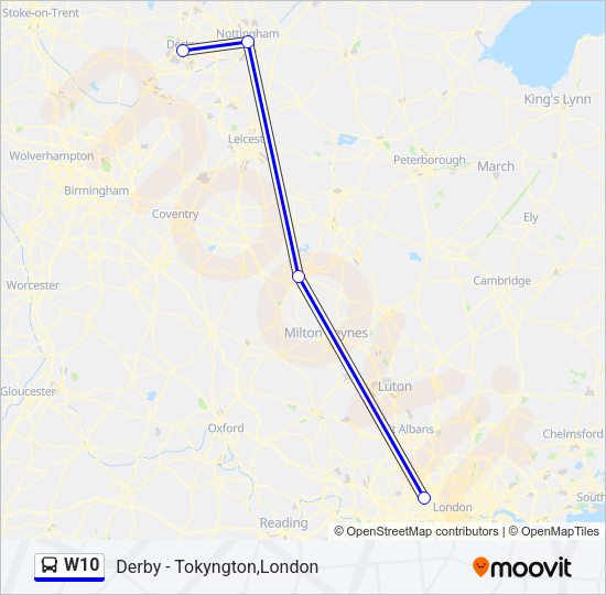W10 Bus Line Map