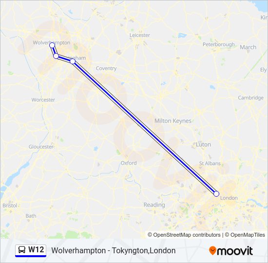 W12 Bus Line Map