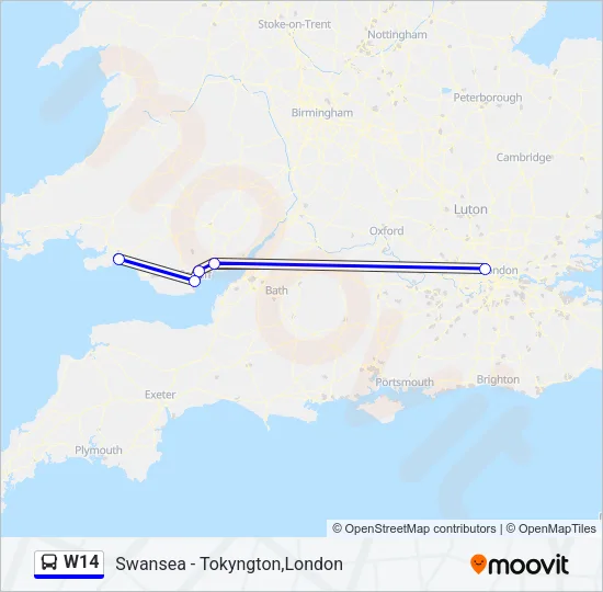 W14 Bus Line Map