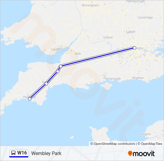 W16 Bus Line Map