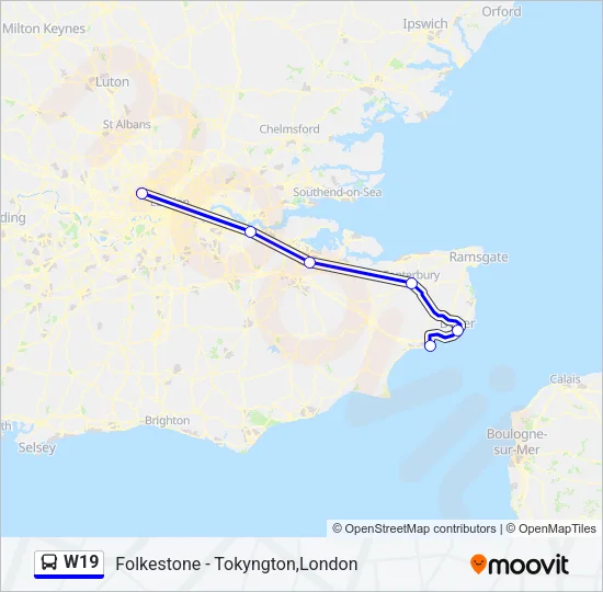 W19 Bus Line Map