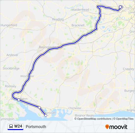 W24 bus Line Map