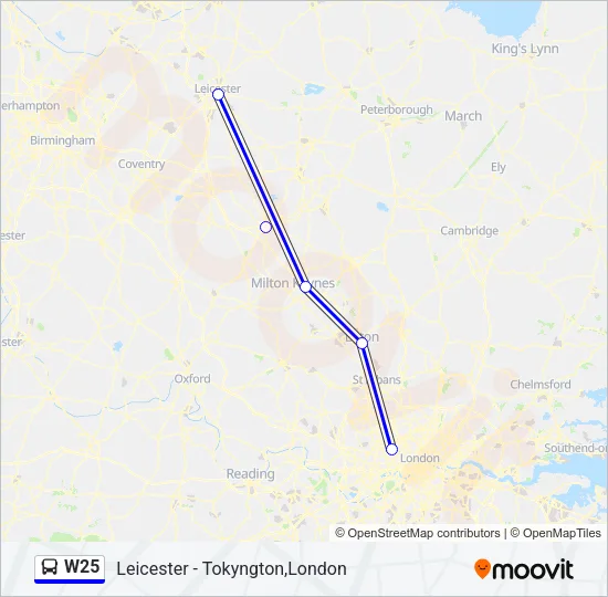W25 Bus Line Map