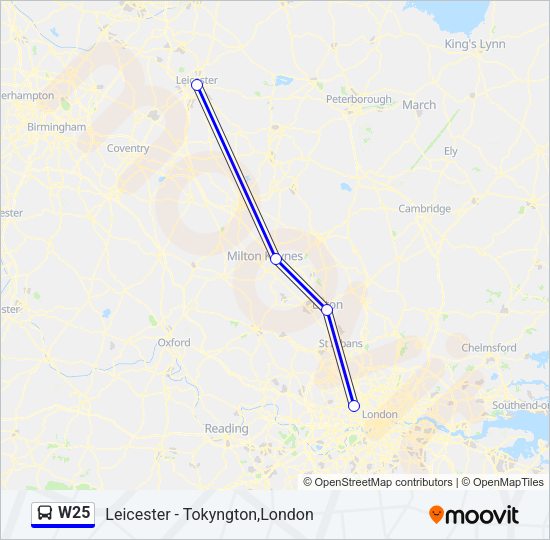 W25 Bus Line Map