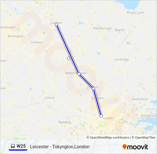W25 Bus Line Map