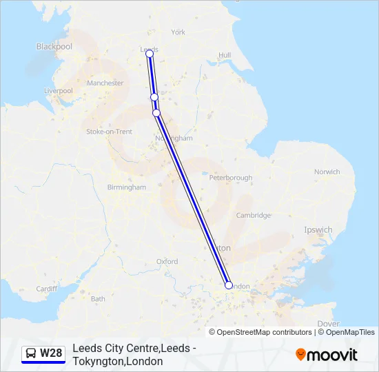 W28 Bus Line Map