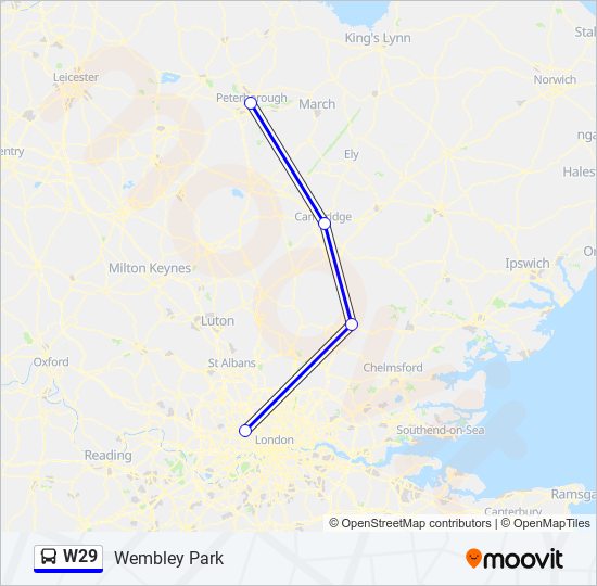 W29 Bus Line Map
