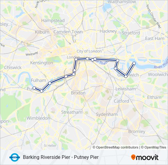 RB2 River Bus Line Map