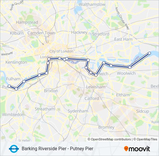 RB2 River Bus Line Map