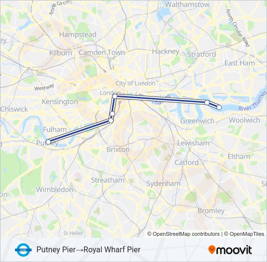 RB2 River Bus Line Map