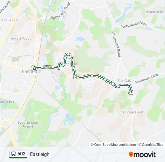 Bus 502 Route Map 502 Route: Schedules, Stops & Maps - Eastleigh (Updated)