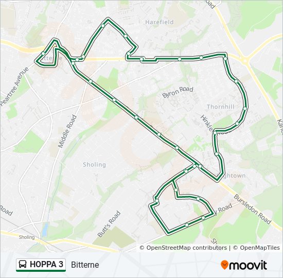 Hoppa 3 Route Schedules Stops Maps Bitterne