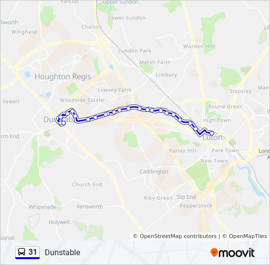 Bus 31 Route Map 31 Route: Schedules, Stops & Maps - Dunstable (Updated)