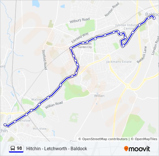 Bus 98 Route Map 98 Route: Schedules, Stops & Maps - Baldock (Updated)