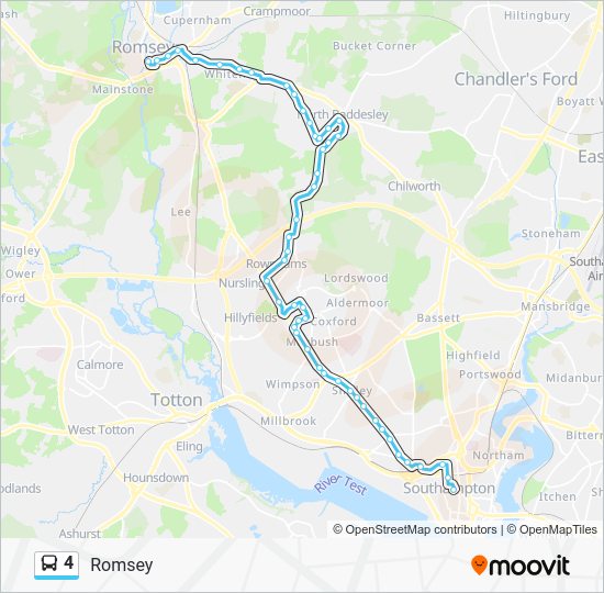 4 Route: Schedules, Stops & Maps - Romsey (Updated)