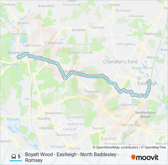 5 Bus Line Map
