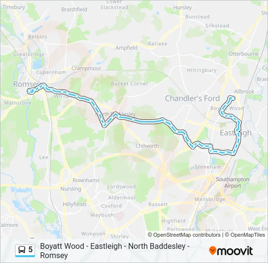 5 Bus Line Map