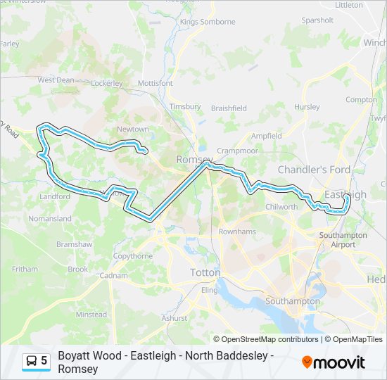 5 Bus Line Map