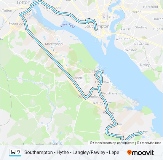9 Bus Line Map