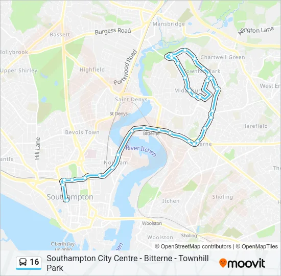 16 Bus Line Map