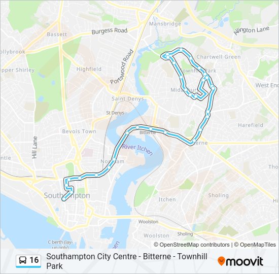 16 Bus Line Map