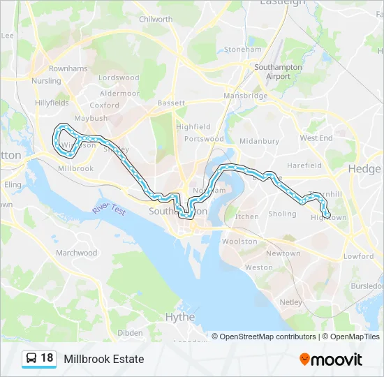 18 Bus Line Map