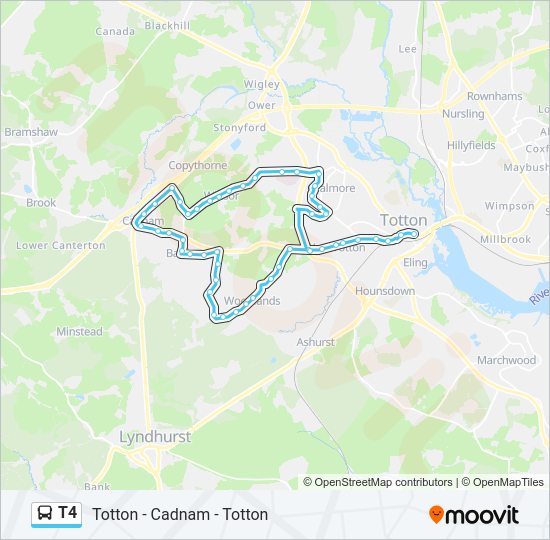 T4 Bus Line Map