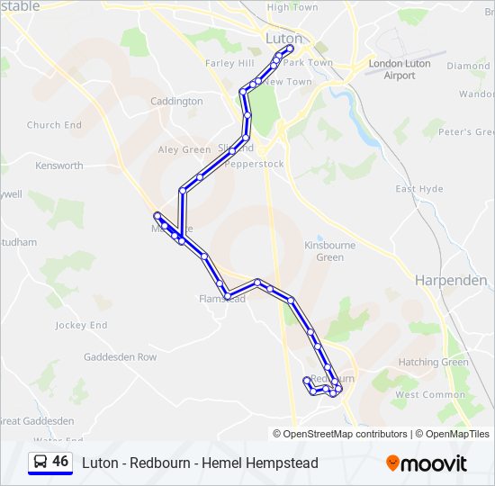 46 Route Schedules, Stops & Maps Redbourn (Updated)