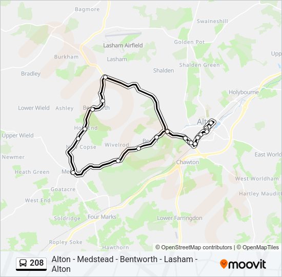 208 Bus Line Map