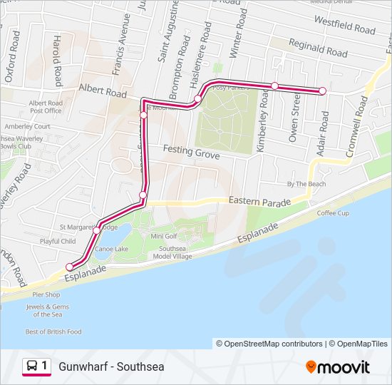 1 bus Line Map