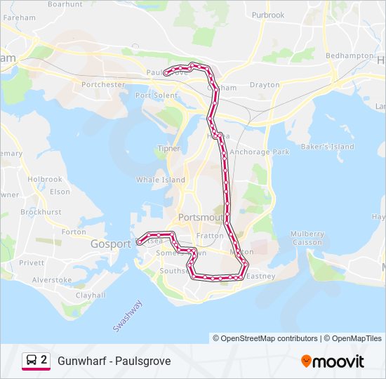 2 Route Schedules, Stops & Maps Paulsgrove (Updated)