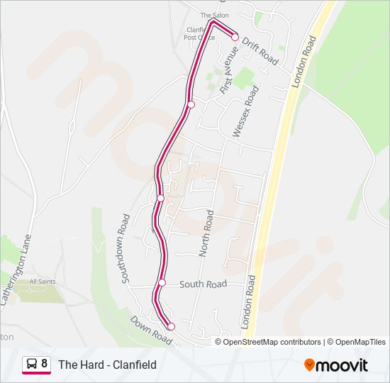 Bus 8 Route Map 8 Route: Schedules, Stops & Maps - Clanfield (Updated)